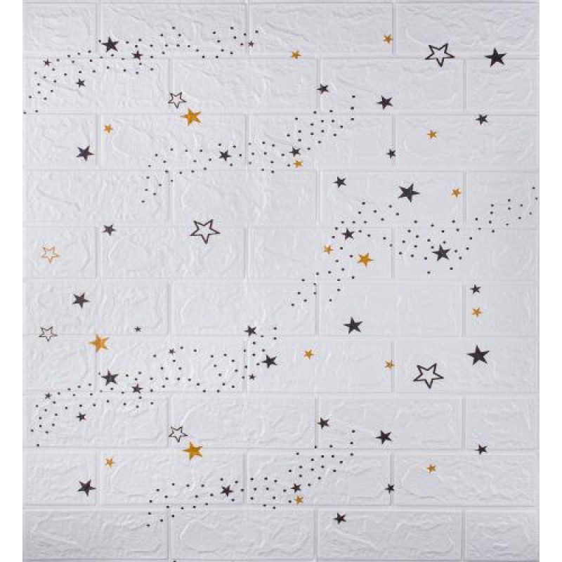 Самоклеюча декоративна 3D панель 3D Loft Зірки 700x770x3 мм Білий (283)