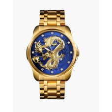 Чоловічий наручний годинник Skmei 9193 Дракон Золотистий
