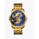 Чоловічий наручний годинник Skmei 9193 Дракон Золотистий