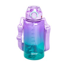 Пляшка для води спортивна з мундштуком і ремінцем YIWU 1000 мл Бузковий (HP-14-31V)