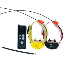 Радіо ошийник з gps для мисливських собак - трекер до 25 км HUNTER-25 PRO-2, з впливом струмом і звуком c 2-ма ошийниками для 2-х собак