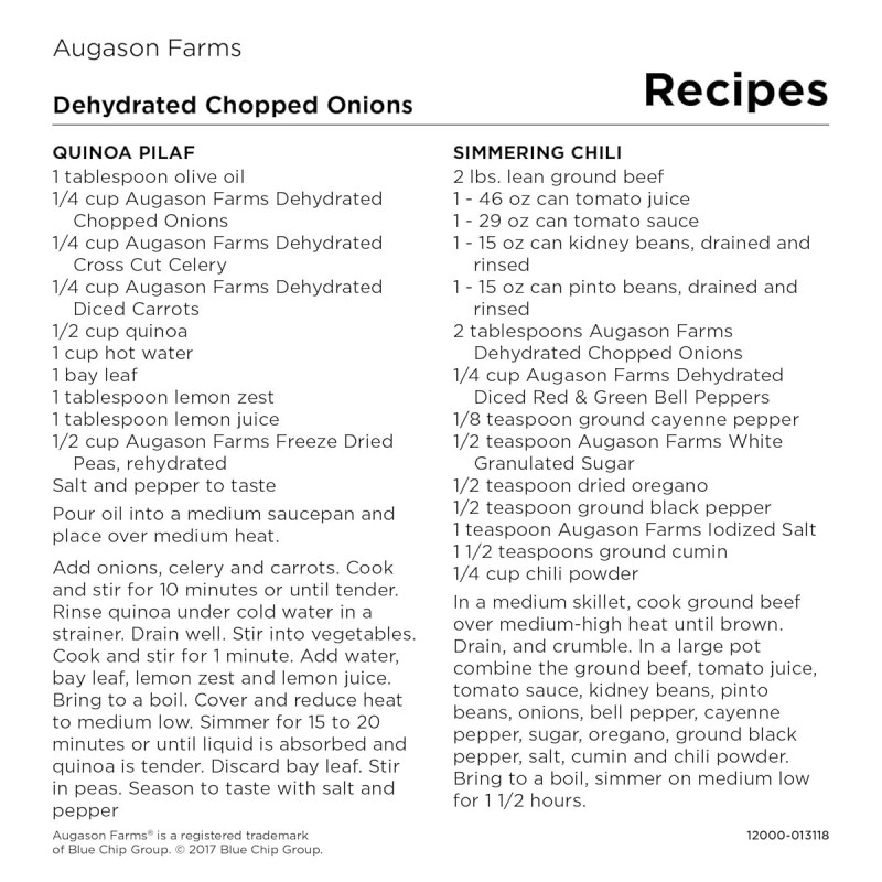 Цибуля нарізана сублімована з великим терміном придатності 25 років Augason Farms, 217 порцій