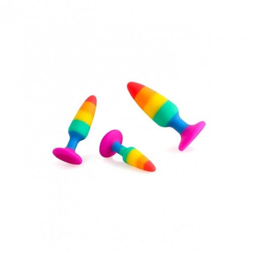 Силіконова анальна пробка Wooomy Hiperloo Silicone Rainbow Plug S, діаметр 2,4 см, довжина 9 см в інтернет супермаркеті PbayMarket!