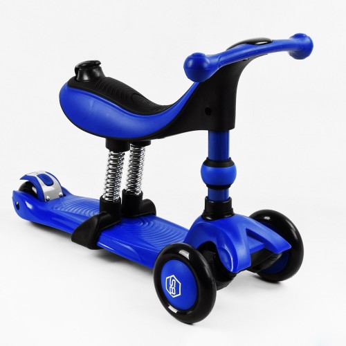Самокат-велобіг триколісний Best Scooter, колеса PU зі світлом 3 в 1 70 кг Dark blue (105408) Самокат-велобіг триколісний Best Scooter, колеса PU зі світлом 3 в 1 70 кг Dark blue (105408)