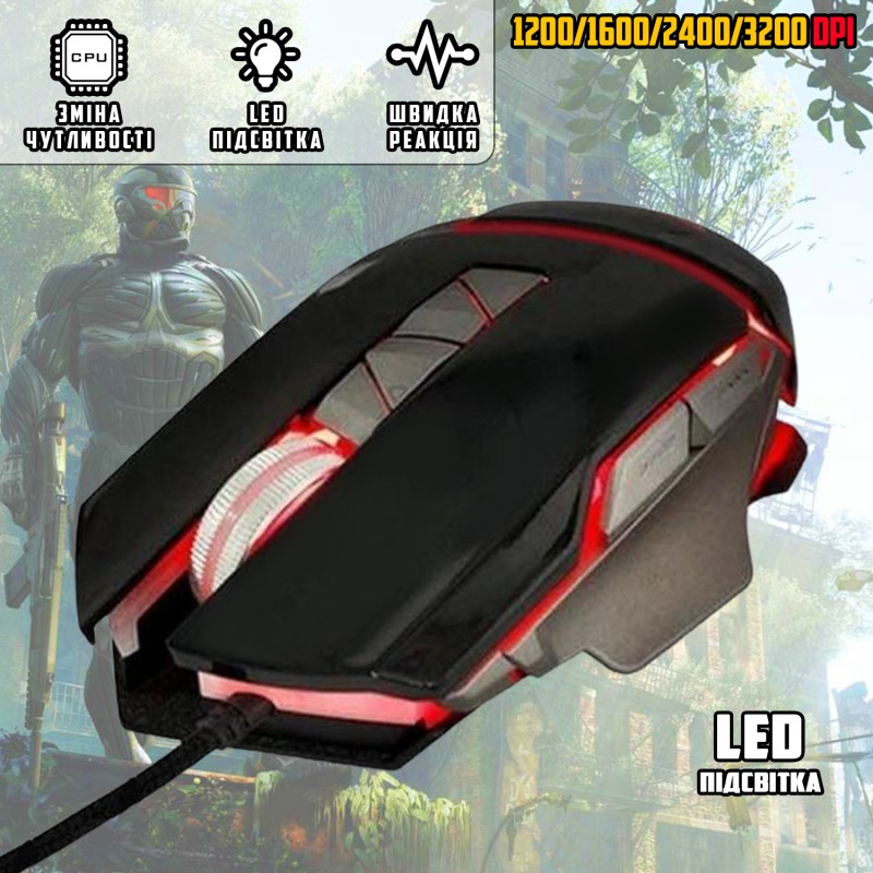 Ігрова провідна миша з підсвічуванням Jedel 770GM USB 1200-3200 dpi