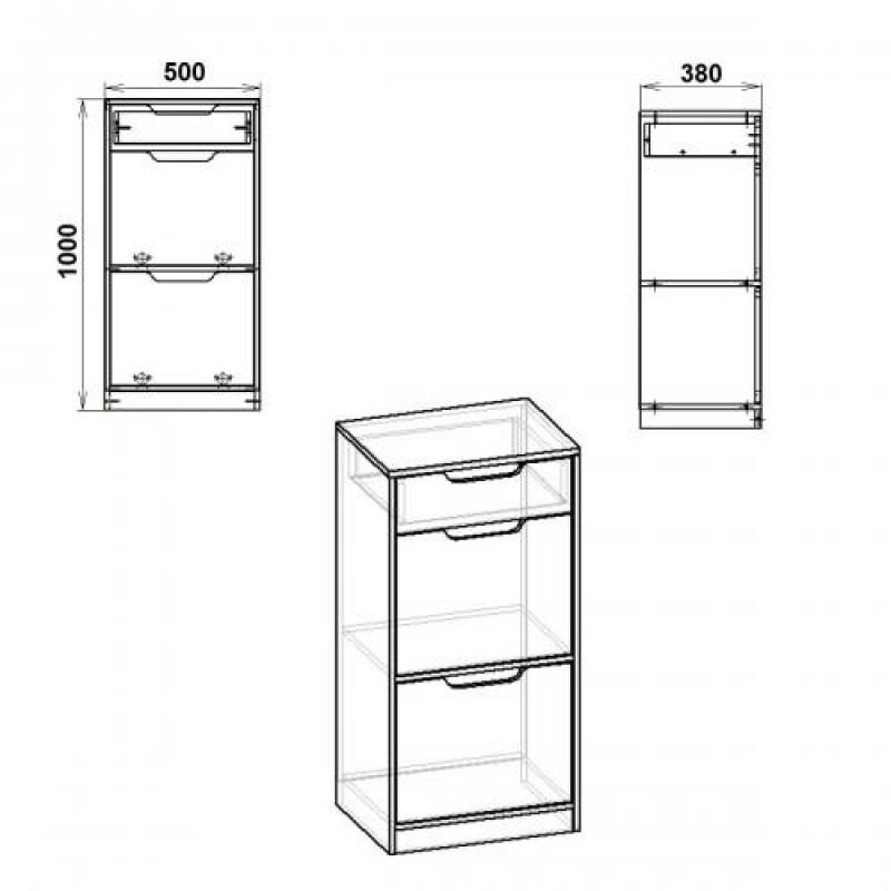 Тумба для взуття Компаніт ТО 11 Венге комбі (50х38х100 см)