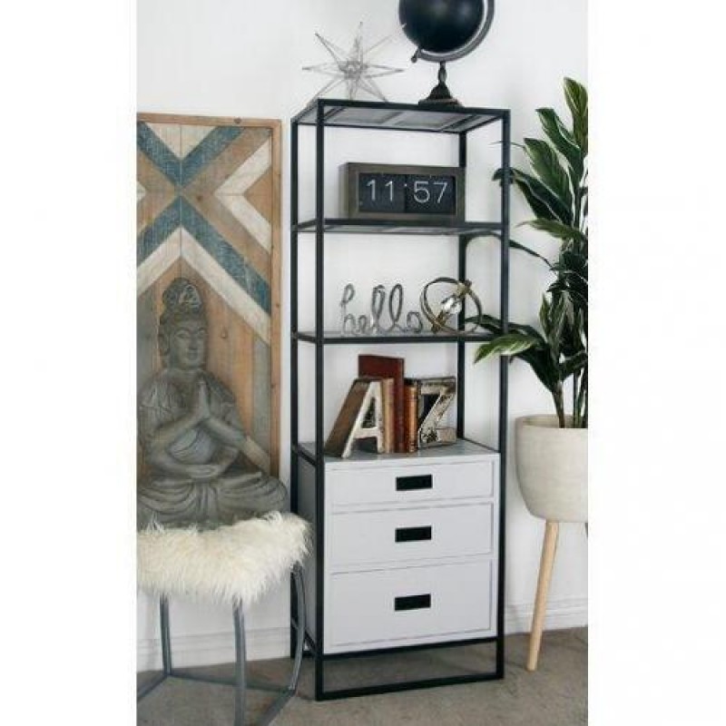 Стелаж для зберігання в стилі Loft Чорний NS-1828 2030x750x350 мм