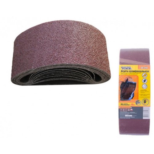 Стрічка шліфувальна MASTERTOOL зерно 100 76х533 мм 10 шт 08-2410 Стрічка шліфувальна MASTERTOOL зерно 100 76х533 мм 10 шт 08-2410