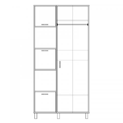 Шафа-Пенал Тиса Мебель ШС-115 Дуб сонома 205x52x100 см