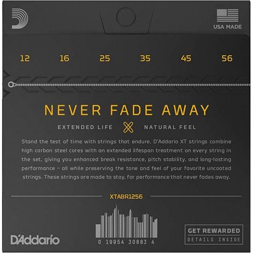 Струни для акустичної гітари D'Addario XTABR1256 XT 80/20 Bronze Light Top/Medium Bottom 12/56 Струни для акустичної гітари D'Addario XTABR1256 XT 80/20 Bronze Light Top/Medium Bottom 12/56