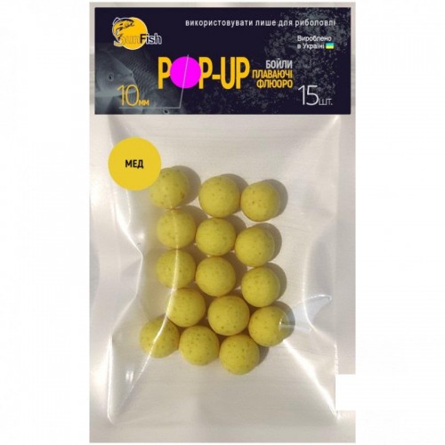 Бойли плаваючі Флюоро SunFish Pop-Up Мед / 10 мм / 15 шт (SF201692) в інтернет супермаркеті PbayMarket!
