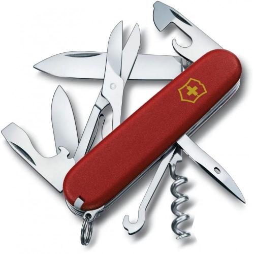 Складаний ніж Victorinox Climber Mat Червоний матовий лак з жовтим лого (1.3703_M0008p) Складаний ніж Victorinox Climber Mat Червоний матовий лак з жовтим лого (1.3703_M0008p)
