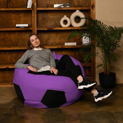 Крісло мішок М'яч Оксфорд 120см Студія Комфорту Великий Фіолетовий + Чорний Крісло мішок М'яч Оксфорд 120см Студія Комфорту Великий Фіолетовий + Чорний