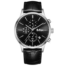 Наручний годинник чоловічий Lee Cooper Leather Black Сріблястий (3434)