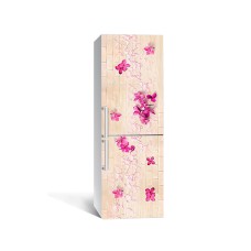 Наклейка на холодильник Zatarga «Рожева бузок» 650х2000 мм вінілова 3Д наклейка декор на кухню