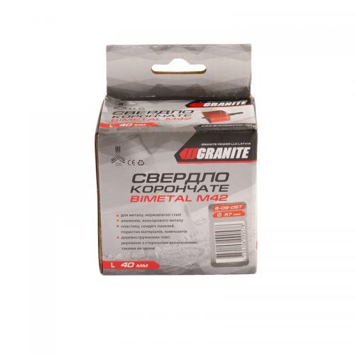 Свердло корончате GRANITE біметалічний HSS M42 57 мм 6-09-057 Свердло корончате GRANITE біметалічний HSS M42 57 мм 6-09-057