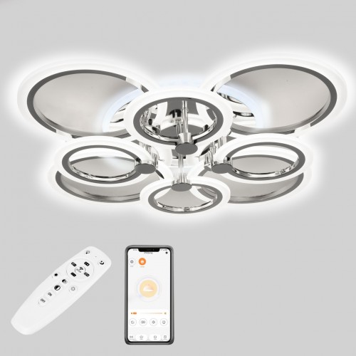 Стельова LED люстра Sunlight 5333/4+4 СR R хром