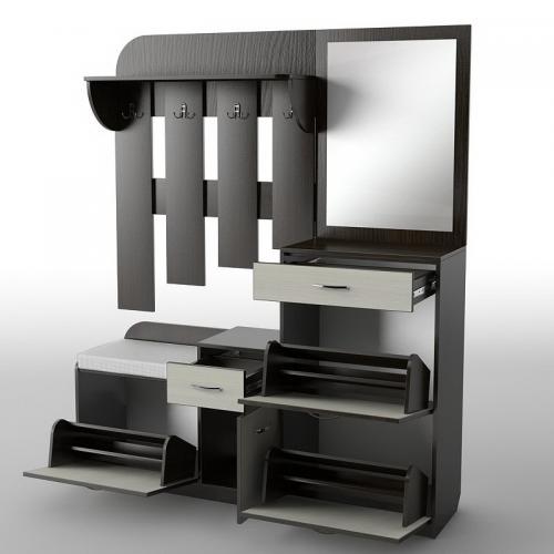 Передпокій Тиса Мебель-15 Венге Молочний 204.5x35x150 см Передпокій Тиса Мебель-15 Венге Молочний 204.5x35x150 см