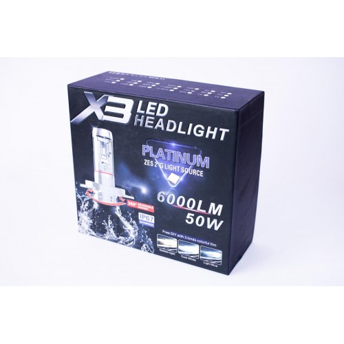 Комплект LED ламп AllLight X3 H11 50W 6000K 6000lm з радіатором та світлофільтрами (3000K/8000K) в інтернет супермаркеті PbayMarket!