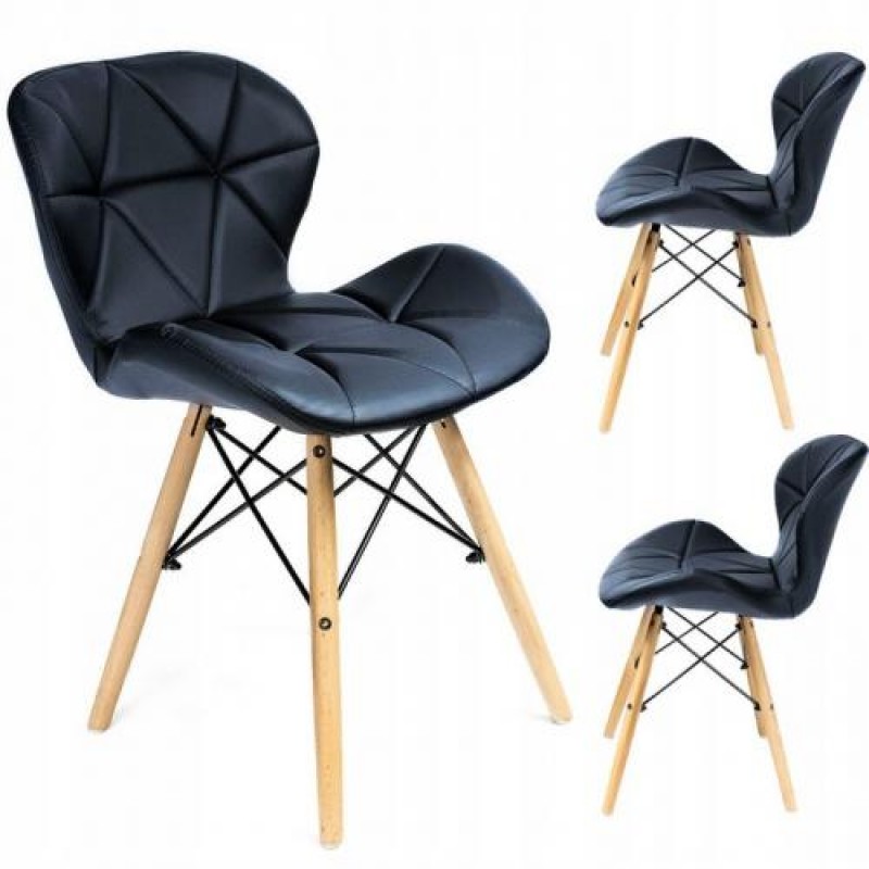 Крісло JUMI Scandinavian Design (еко-шкіра) Black