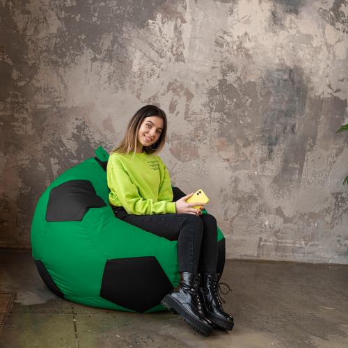 Крісло мішок М'яч Оксфорд 120см Студія Комфорту Великий Зелений + Чорний Крісло мішок М'яч Оксфорд 120см Студія Комфорту Великий Зелений + Чорний