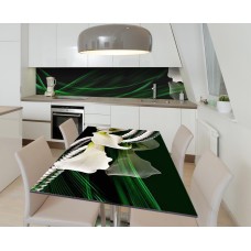 Наклейка 3Д вінілова на стіл Zatarga «Хвіст павича» 650х1200 мм для будинків, квартир, столів, кав'ярень