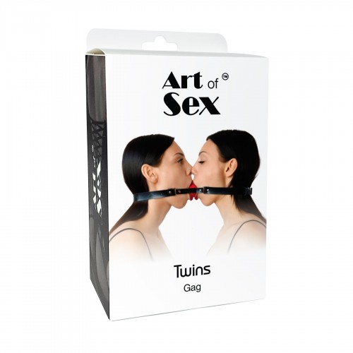 Подвійний кляп Art of Sex - Twins, натуральна шкіра в інтернет супермаркеті PbayMarket!