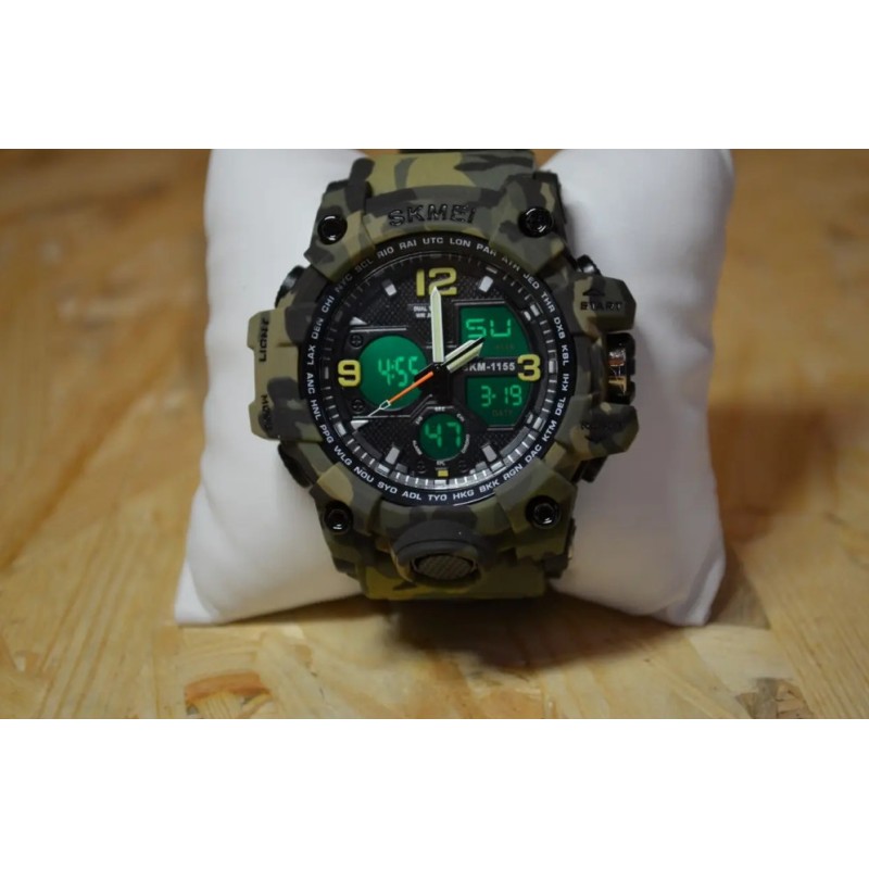 Чоловічий годинник Skmei Hamlet 1155 Зелений камуфляж