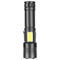Ліхтар ручний Quantum QM-FL1035 Perfect 5W LED zoom + 3W COB з Type-C з функ Power Bank, Li-ion 18650/2600 mAh