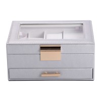 Скринька-органайзер для прикрас YIWU 23x17x11 см Сірий (HP-5-36G)