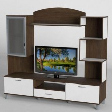 Стінка в вітальню Тиса Мебель Вітальня-45 Венге Білий 1760x450x1800 мм