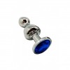 Металева анальна пробка Wooomy Lollypop Double Ball Metal Plug Blue S, діаметр 2,8см, довжина 8,5см в інтернет супермаркеті PbayMarket!