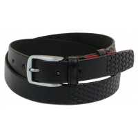 Шкіряний ремінь Skipper 110-130 x 3.5 см Чорний (1018-35)