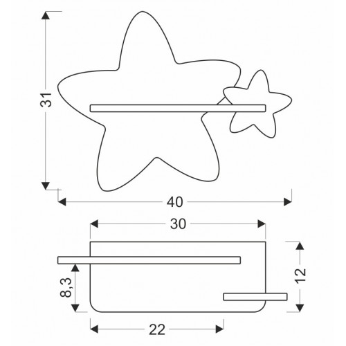 Настінний світильник Candellux Star 40x31 см Жовто-сірий (21-75734)