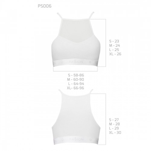 Спортивний топ з прозорою вставкою Passion PS006 TOP white, size S в інтернет супермаркеті PbayMarket!