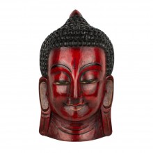 Маска Ручна Робота Непальська Будда 48,5x28x14,5 см Червоний (25279)