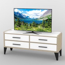 Тумба під телевізор Тиса Мебель ТВ-415 Дуб сонома Білий 68x44x156 см