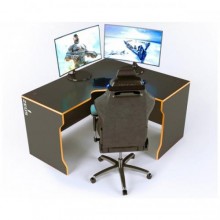 Геймерський стіл ZEUS TRON-2 чорний-помаранчевий