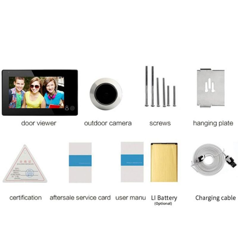 Відеоглазок дверний прихований з монітором 4.3