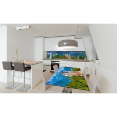 Наклейка вінілова на стіл Zatarga «Замок в Альпах» 600х1200 мм Z180720st