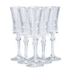 Набір бокалів для шампанського на високій ніжці під кришталь TS Kitchen 6 штук по 145 мл прозорий (HP51A)