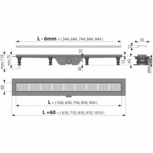 Трап зливний Alcaplast APZ10-650M