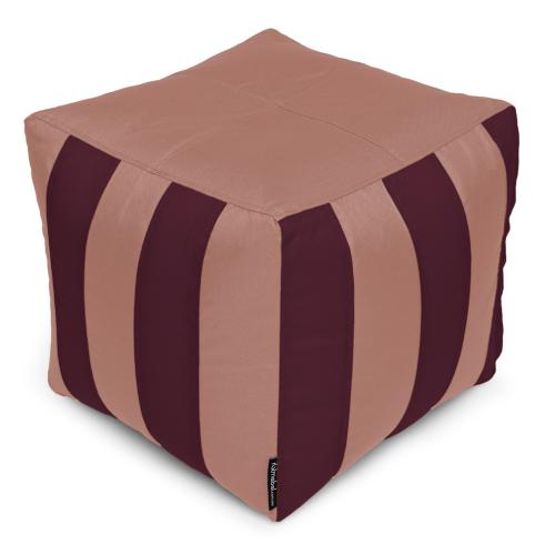 Пуф Кубик Смугастий Оксфорд 40х40 Студія комфорту Кава + Бордова Пуф Кубик Смугастий Оксфорд 40х40 Студія комфорту Кава + Бордова