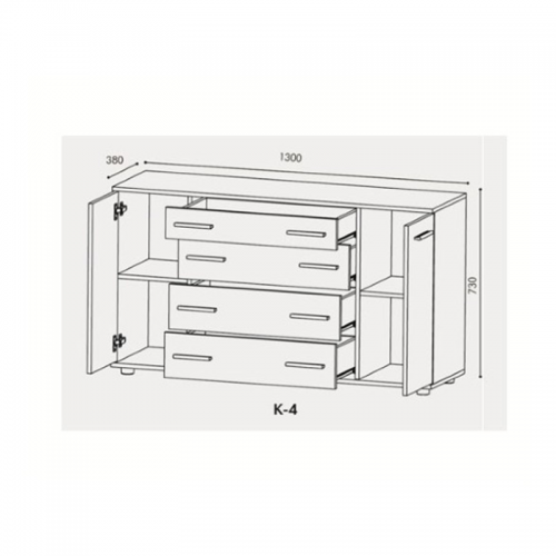 Комод для речей 4 Еверест Венге темний