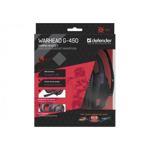 Гарнітура Defender Warhead G-450 Red-Black (64146) (6358195) Гарнітура Defender Warhead G-450 Red-Black (64146) (6358195)