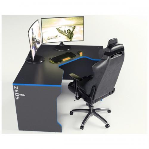 Геймерський стіл ZEUS TRON-2 чорний-синій Геймерський стіл ZEUS TRON-2 чорний-синій