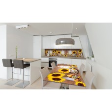 Наклейка вінілова на стіл Zatarga «Соняшники та Макаруни» 650х1200 мм Z180672/1st