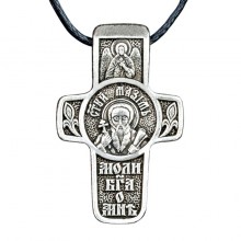Хрест натільний посріблений Silvering Максим Святий Преподобний Максим Сповідник 3х1, 8х0, 2 см (19553)