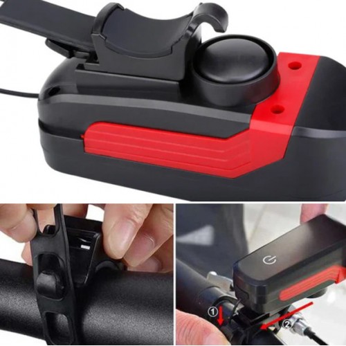 Ліхтар велосипедний Feel Fit DEN-058 із сигналом Ліхтар велосипедний Feel Fit DEN-058 із сигналом