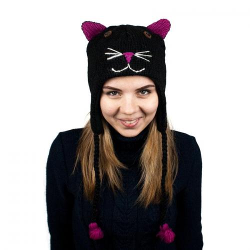 Шапка з вушками Kathmandu Animals Black cat Оно size Чорний (22931) в інтернет супермаркеті PbayMarket!